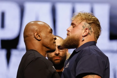 mike tyson vs jake paul face off