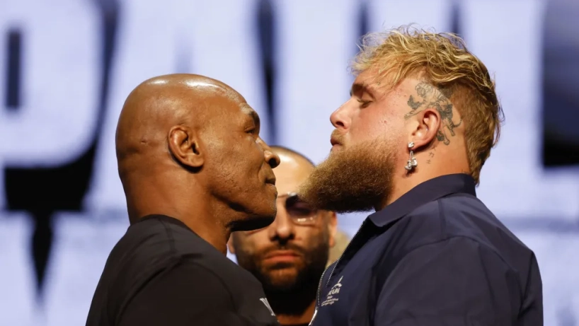 mike tyson vs jake paul face off